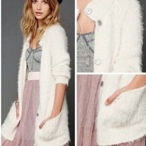 Free People Keep it Fuzzy Cardigan, Sz L